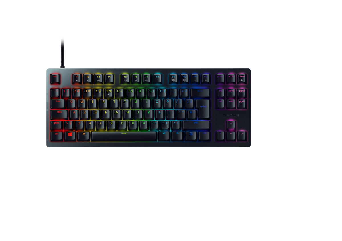 Razer Huntsman Tournament Edition (Red Switch) - Gaming Keyboard without Numpad (Linear Optical Switches, Doubleshot PBT Keycaps, Detachable USB-C Cable) QWERTY US Layout | Black - RZ03-03080300-R3G1
