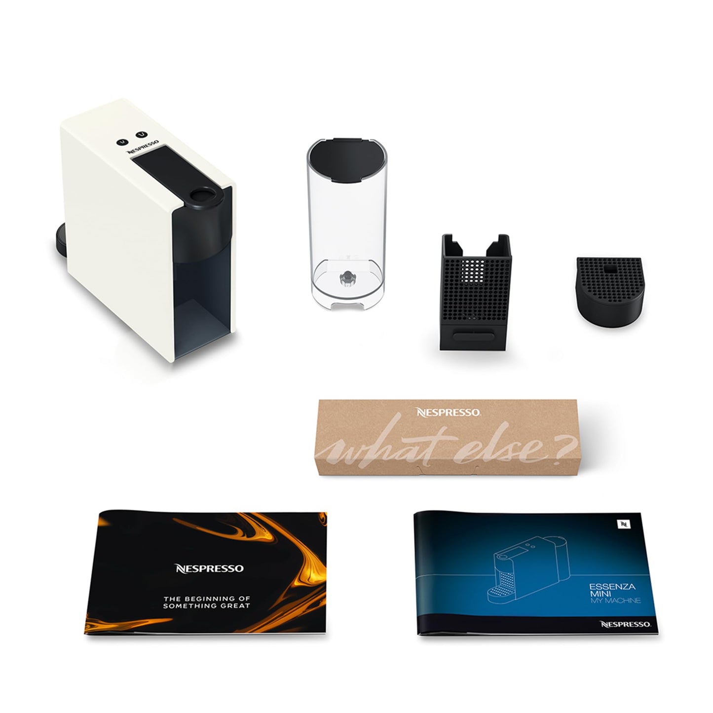 Nespresso Krups Essenza Mini coffee capsule machine - for espresso and lungo, 19 bar for full aroma, ultra-compact design in white, ideal for small kitchens, energy saving with auto-off, model XN1101 - XN1101PR5