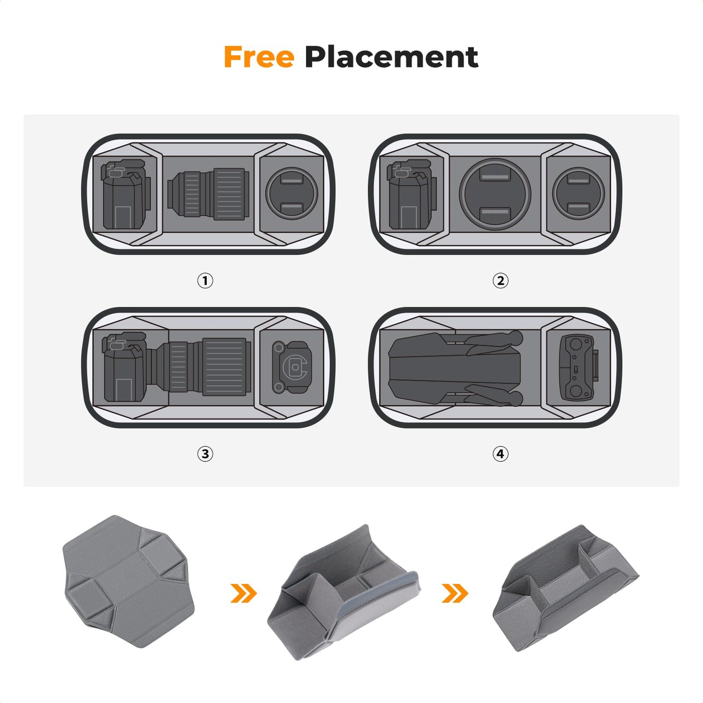 K&F CONCEPT Camera Backpack Shoulder Bag Square Bag Bags for Photographers Camera Rectangle Case Compatible with Canon/Nikon/Sony/DJI Mavic Drone Backpack (Dark Gray) - KF13.157V6