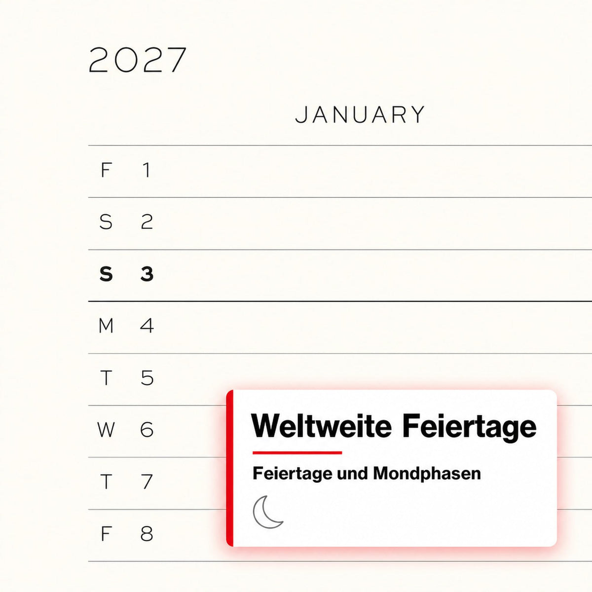 LEUCHTTURM1917 Weekly Planner 2027 Medium (A5) - English, Indigo, 210 x 145 mm, January-December (12 months), weekly overview with hourly grid 7:00-22:00 per column, hardcover, 80 g/m² paper - 400318
