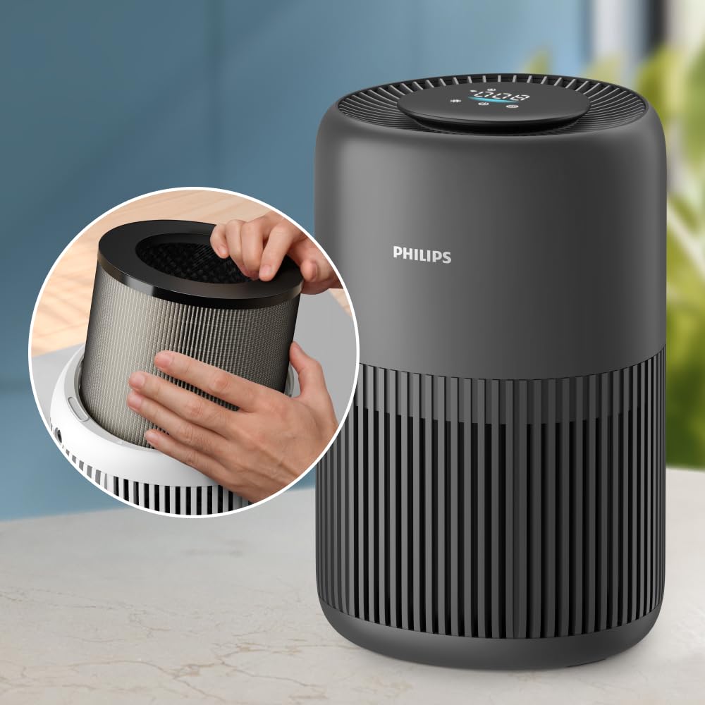 Philips Original Replacement Filter for Air Purifier 800 & 900 Series AC0950, AC0951, AC0830, AC0850, HEPA NanoProtect + Activated Carbon, 12 Month Life, Black/White (FY0910/30)