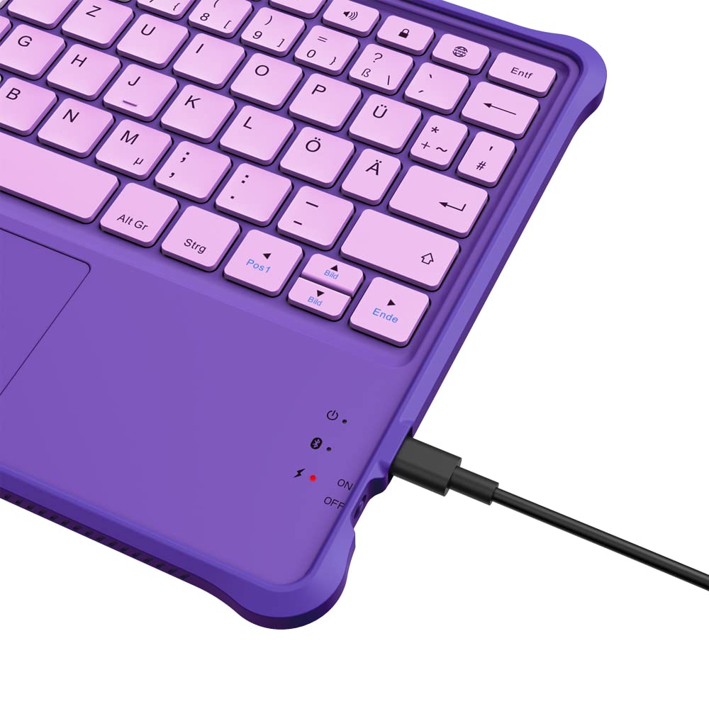 Made for Amazon Kids Purple Wireless Bluetooth Keyboard for Fire HD 10 Kids and Kids Pro Tablets - KAW0006