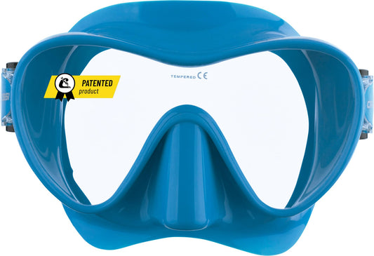 Cressi Frameless diving mask F1 - Fog-free glass lens, diving goggles - Ergonomic silicone edge, snorkel mask - dry snorkel & snorkel set - turquoise - mask - ZDN281025