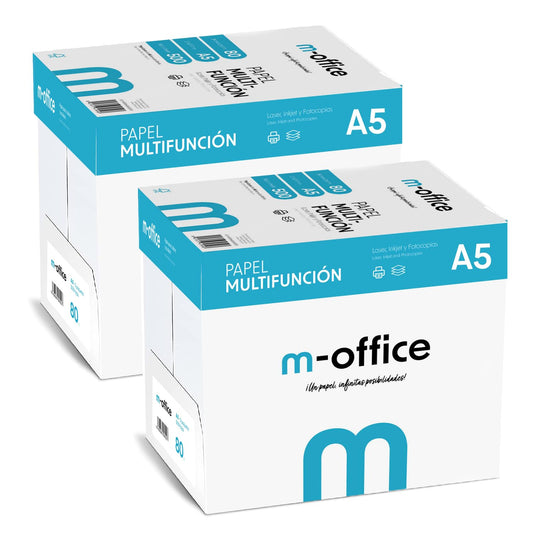 A5 Paper 80g 8 Pack of 500 Sheets Multifunction Paper for Inkjet and Laser Printers A5 Sheets 148 x 210mm Ideal for Office and Home m-office (5000 Sheets) - COM0593