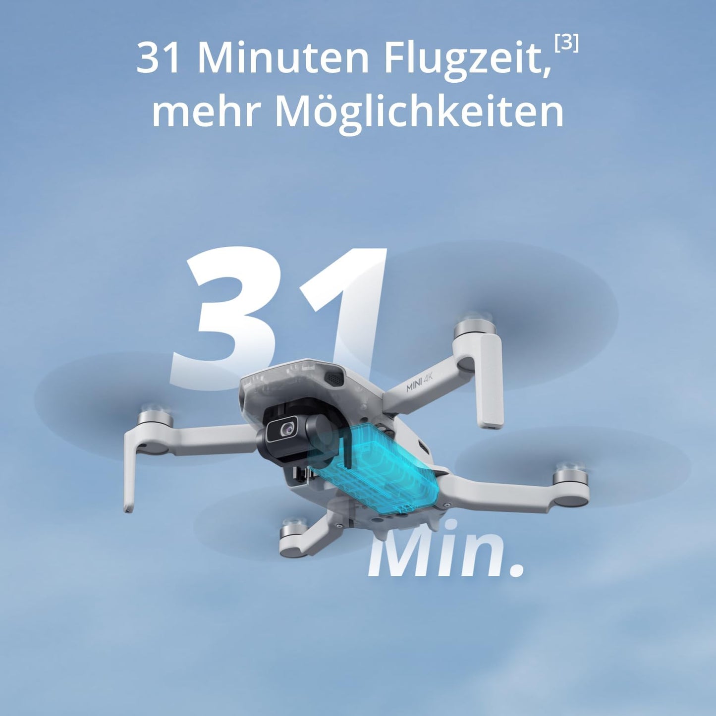 DJI Mini 4K Drone with 4K UHD Camera for Adults, 3-Axis Gimbal Stabilization, C0, QuickShots, 10 km Video Transmission, Auto Return, Wind Stable, 1 Battery (31 min Flight Time), Under 249g - 6941565980359