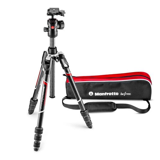 Manfrotto Befree Advanced Camera Tripod Kit, with Twist Lock, Portable and Compact Travel Tripod with Fluid Head, Carbon Camera Accessories for DSLR, SLR, Mirrorless - MKBFRTC4-BH