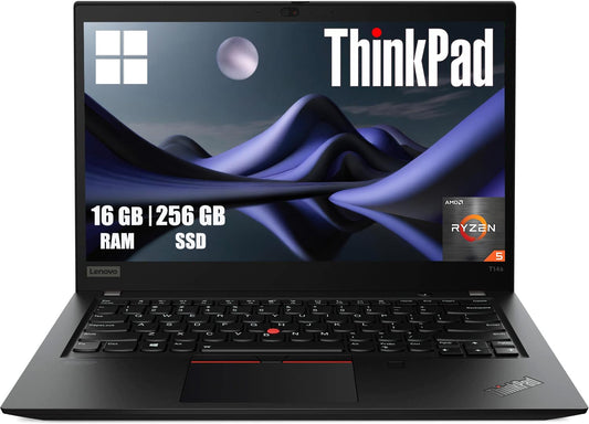 Lenovo Thinkpad T14s Gen 1 Laptop de afaceri, 14 inch FHD (1920x1080), AMD Ryzen 5 Pro 4650U, 16GB RAM, 256GB SSD, tastatură QWERTZ, Windows 11 Pro (recondiționat)