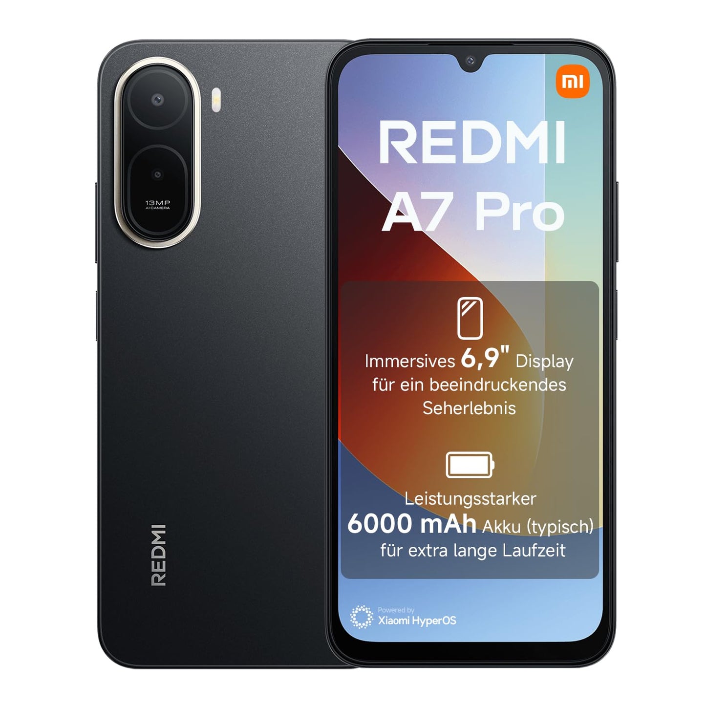 XIAOMI REDMI A7 Pro Smartphone 4+ 64GB, 6000mAh battery, 13MP camera, black