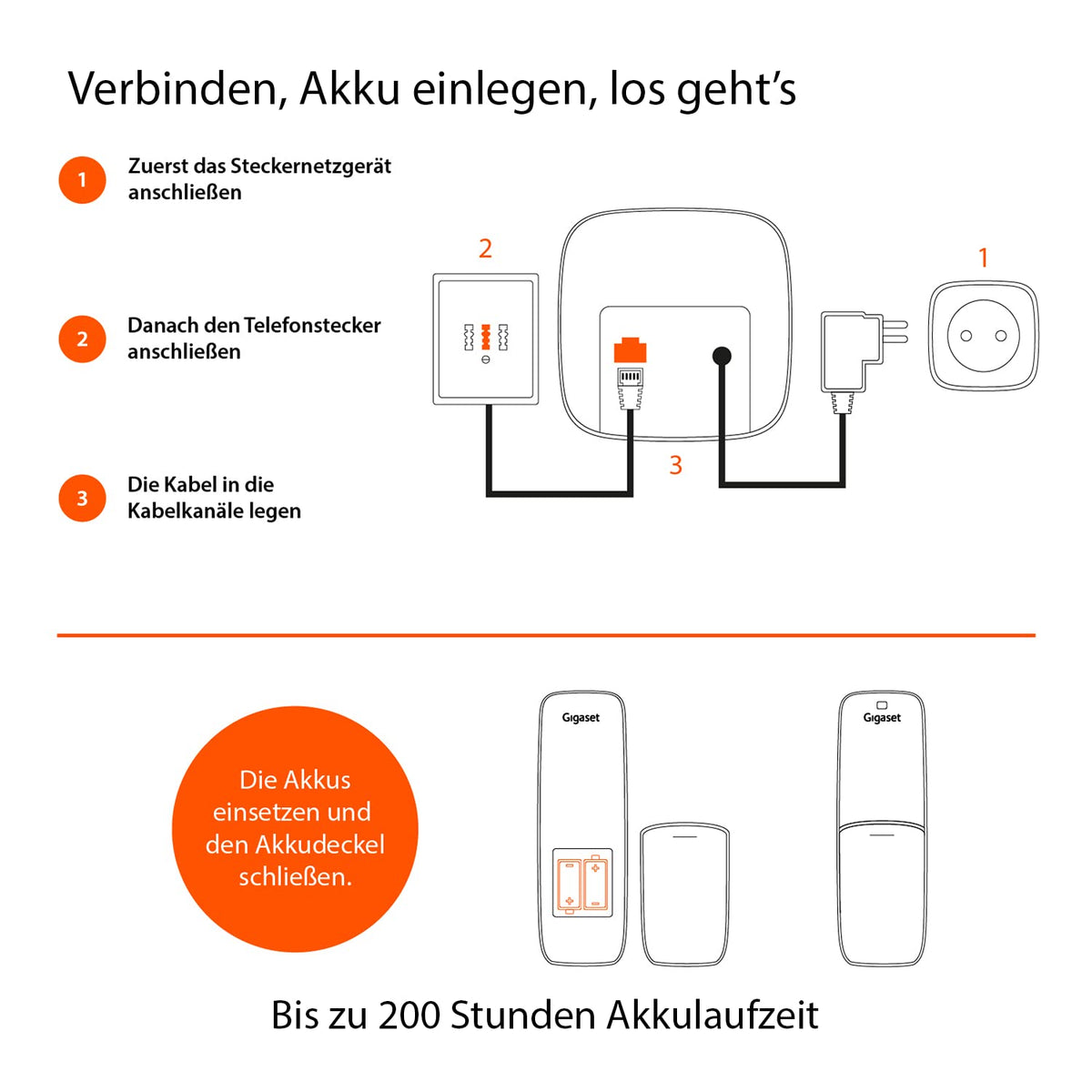 Gigaset E290 cu al doilea handset - Set Duo telefon pentru seniori fără secretar telefonic, cu taste și display-uri extra mari, taste de apel rapid, funcție de amplificare pentru un auz extra tare, negru - S30852-H2921-B101