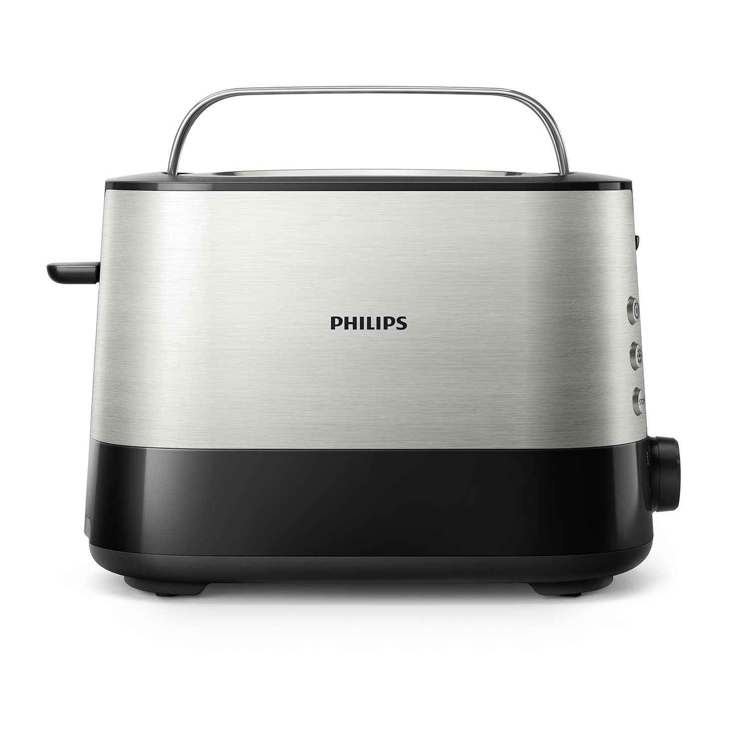 Philips toaster - 2 toast slots, 7 levels, bun attachment, defrost function, automatic switch-off, lift function, black (HD2637/90)
