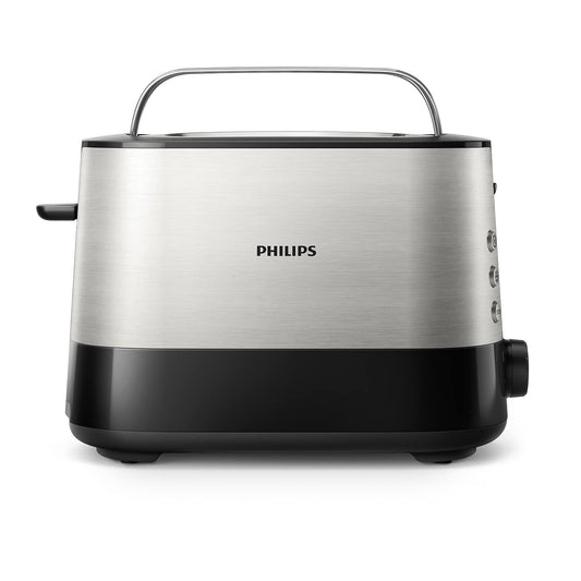 Philips toaster - 2 toast slots, 7 levels, bun attachment, defrost function, automatic switch-off, lift function, black (HD2637/90)