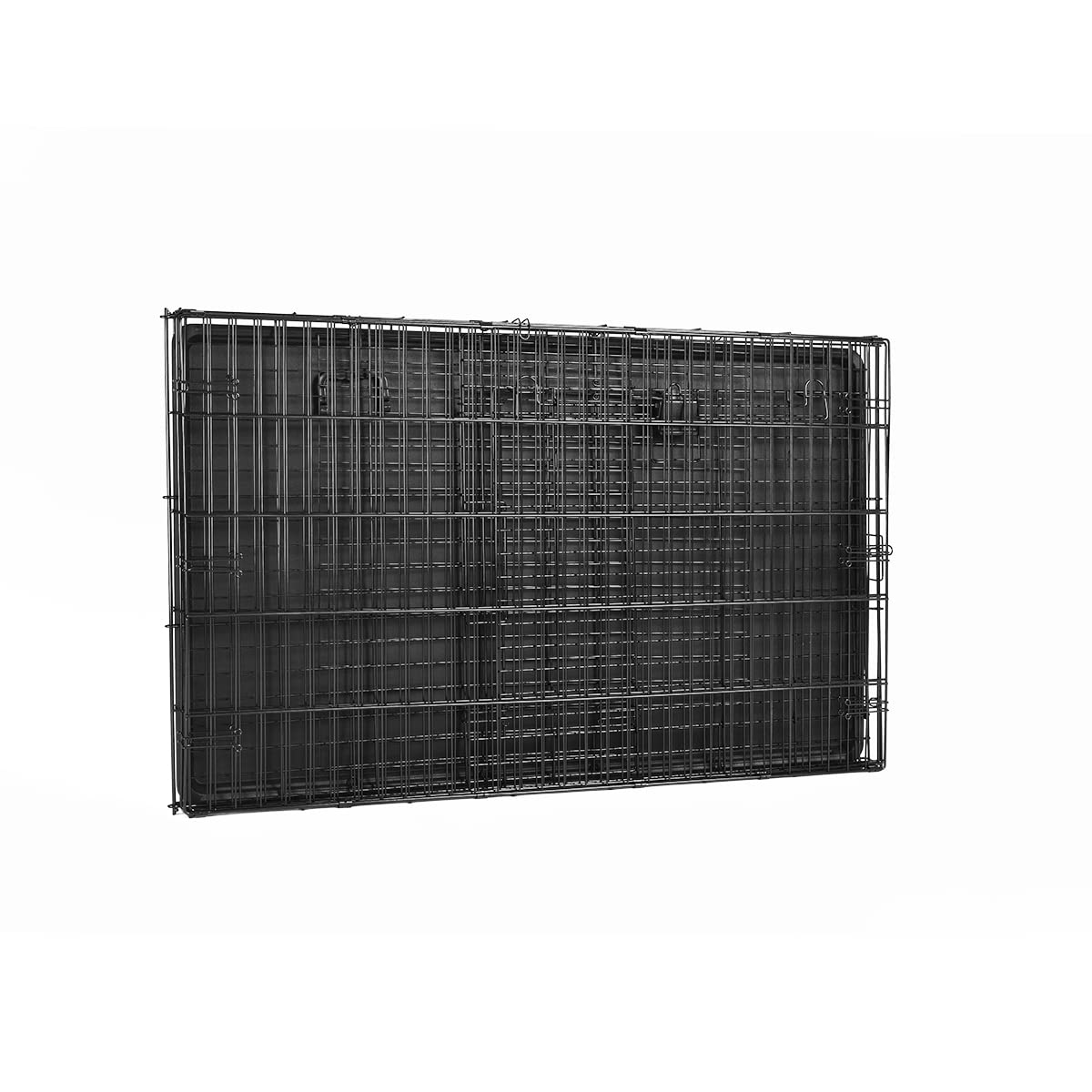 Amazon Basics Collapsible Dog Crate made of Wire with Floor Tray, Single Door, Black, L 122 x W 76 x H 83 cm - 9001N-48A
