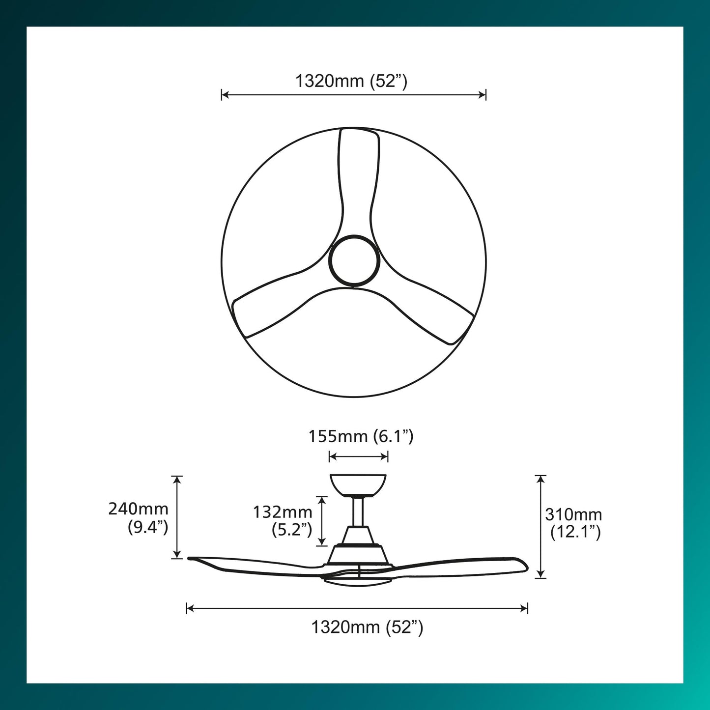 PHILIPS Olas ceiling fan with LED light, 3 blades, 132 cm diameter, 2650 lumens, adjustable white light from 3000 K to 6500 K, dimmable to 5%, including remote control, white/wood, classic - 929004641201