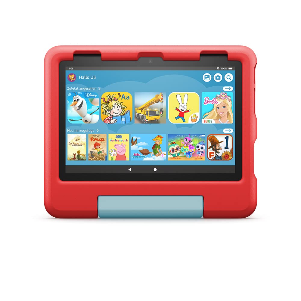 Amazon child-friendly protective case for the Fire HD 8 tablet (only compatible with the 12th generation, 2022), red - 53-028584