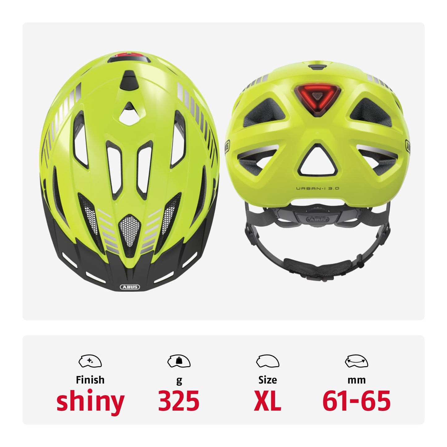 ABUS 86869 Bicycle Helmet, Yellow (Signal Yellow), XL (61-65 cm)