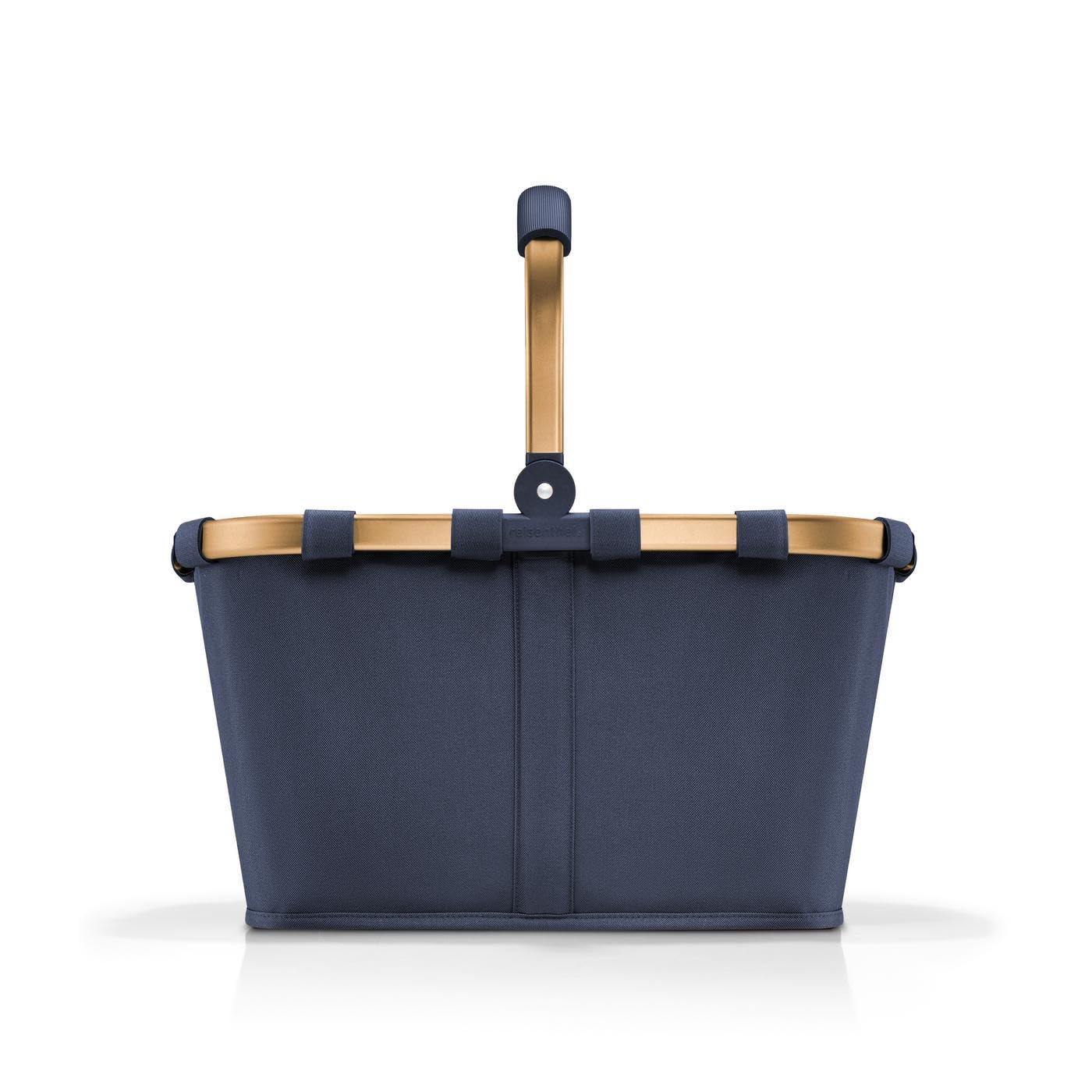 Reisenthel carrybag midnight gold – Stable shopping basket with plenty of storage space and practical inner pocket – Elegant and water-repellent design - BK4126