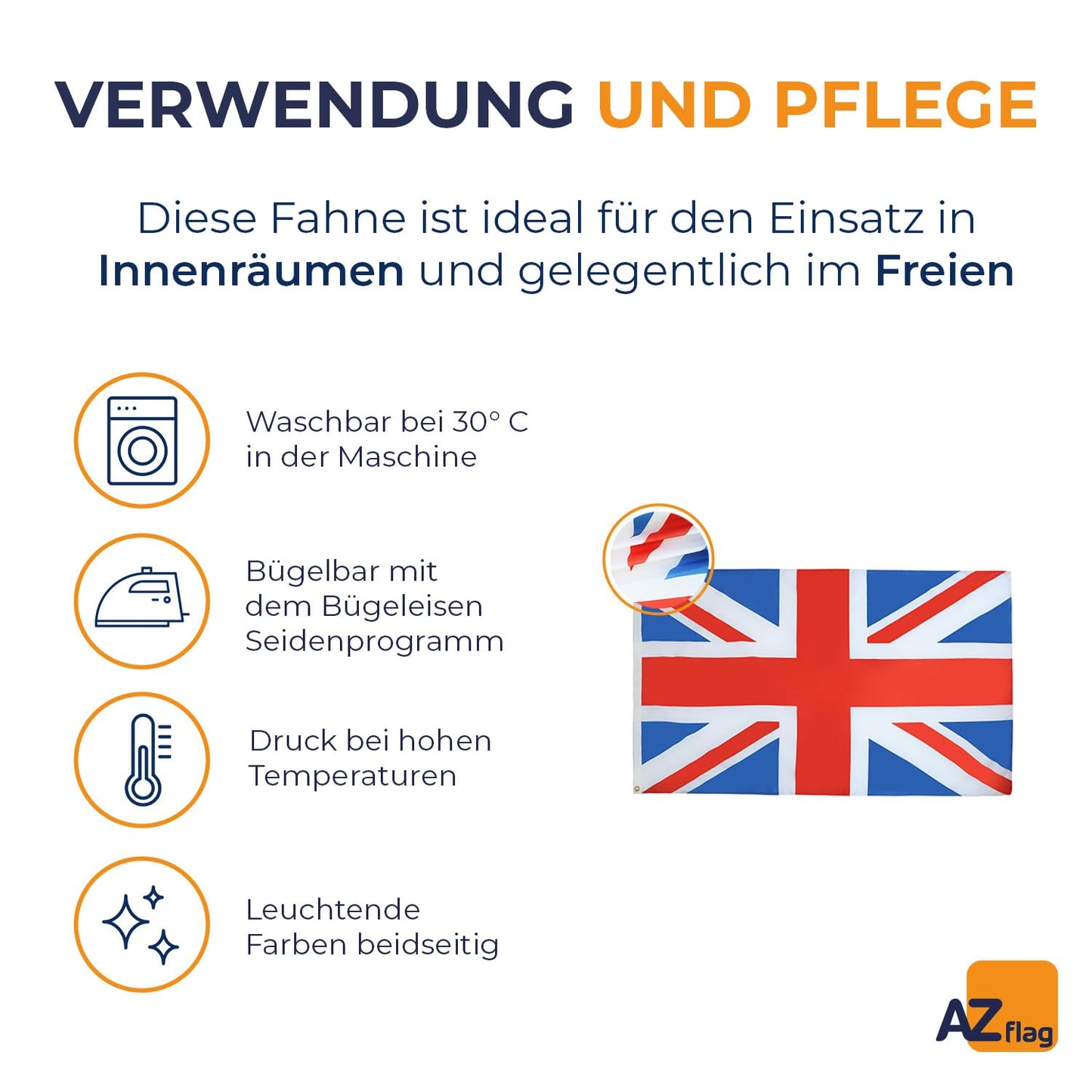 AZ FLAG - United Kingdom Flag - 250x150 cm - British Large Flag 100% Polyester with Brass Eyelets - 300g - K_172