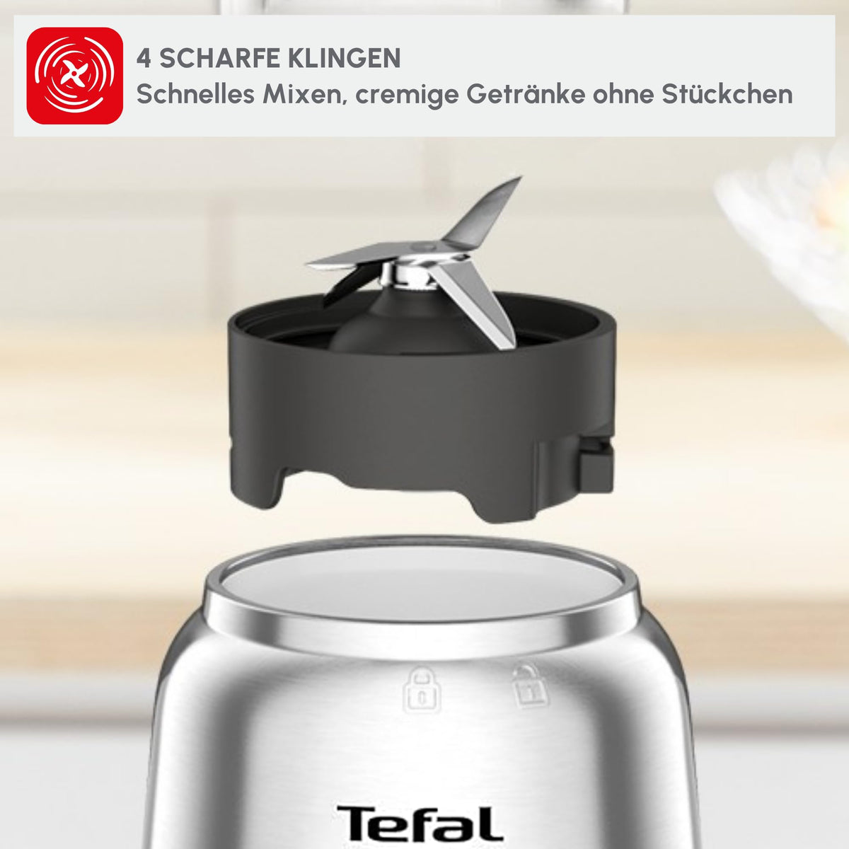 Tefal Mix and Move Mini Blender, 300 Watts, 2 To-Go Bottles in Premium Tritan, compact design, easy to clean, removable blades, one-button operation, Silver/Grey, BL15FD