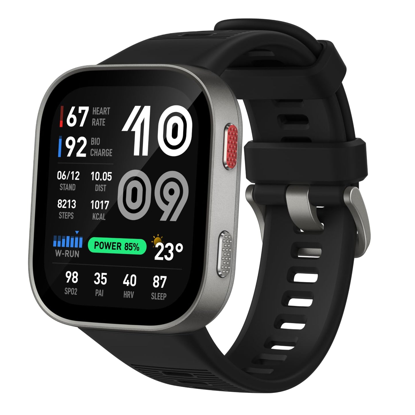 Amazfit Bip Max 50mm Smartwatch, 2.07" AMOLED display, 20 days battery life, GPS, 4GB memory, offline maps, fitness tracker, hybrid training, 150+ sports modes, HYROX mode, 5ATM for Android & iPhone - A2568