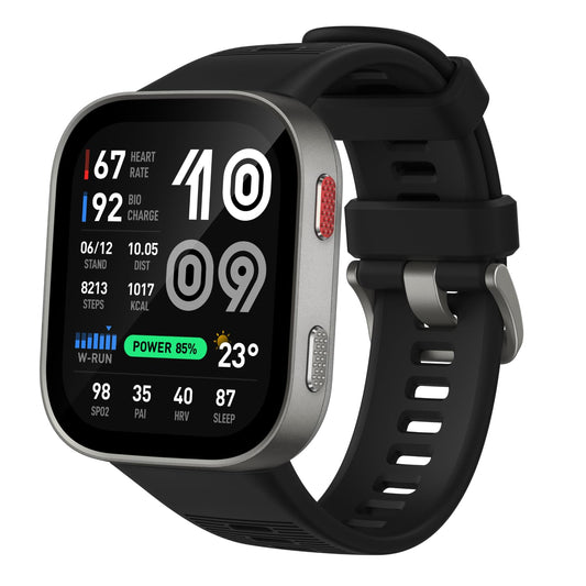 Amazfit Bip Max 50mm Smartwatch, 2.07" AMOLED display, 20 days battery life, GPS, 4GB memory, offline maps, fitness tracker, hybrid training, 150+ sports modes, HYROX mode, 5ATM for Android & iPhone - A2568