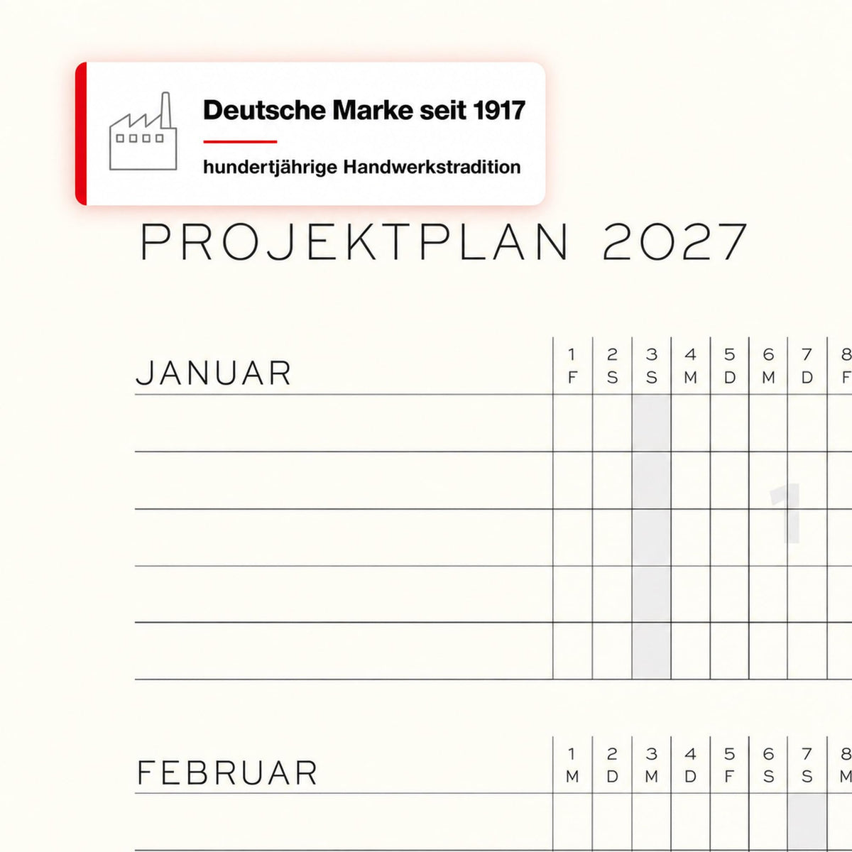 LEUCHTTURM1917 Calendar săptămânal 2027 punctat mediu (A5) cu caiet - Planificator de întâlniri germană, salvie, ianuarie-decembrie 2027, prezentare generală săptămânală în stânga + pagină cu note în dreapta - 400094