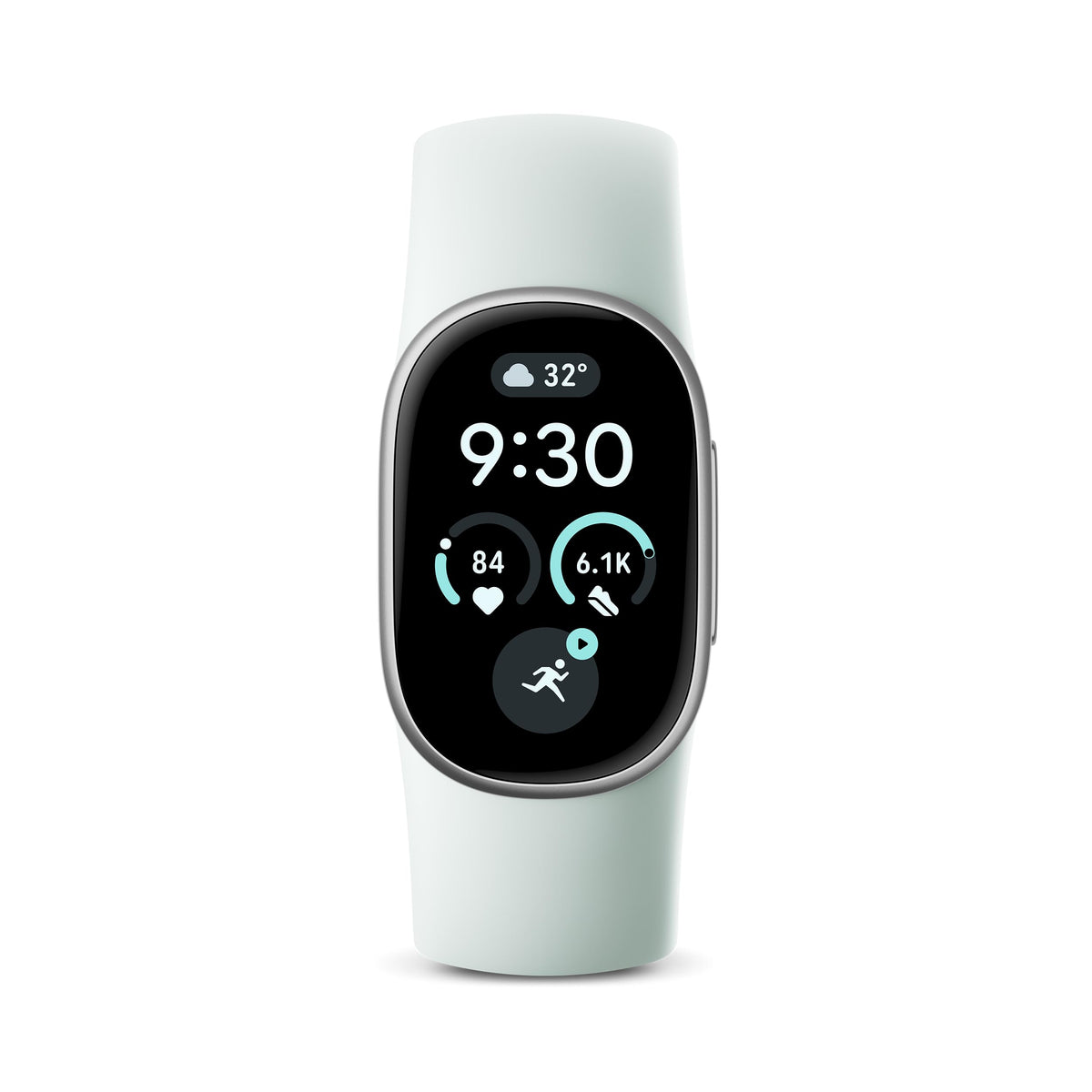 Google Fitbit Edge Gehäuse în Polished Silver/Sportarmband în Fog - GA11584-EU