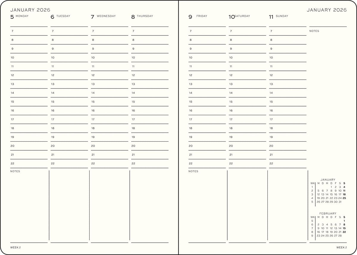 LEUCHTTURM1917 372754 Weekly Planner Composition (B5) 2026, Dusty Rose, English