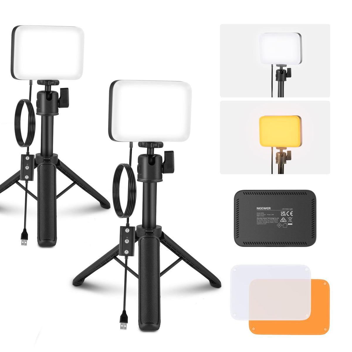 NEEWER Basics BP66 2er Pack LED Video Panel Videolight, Videoconferințălight - 2xBP66
