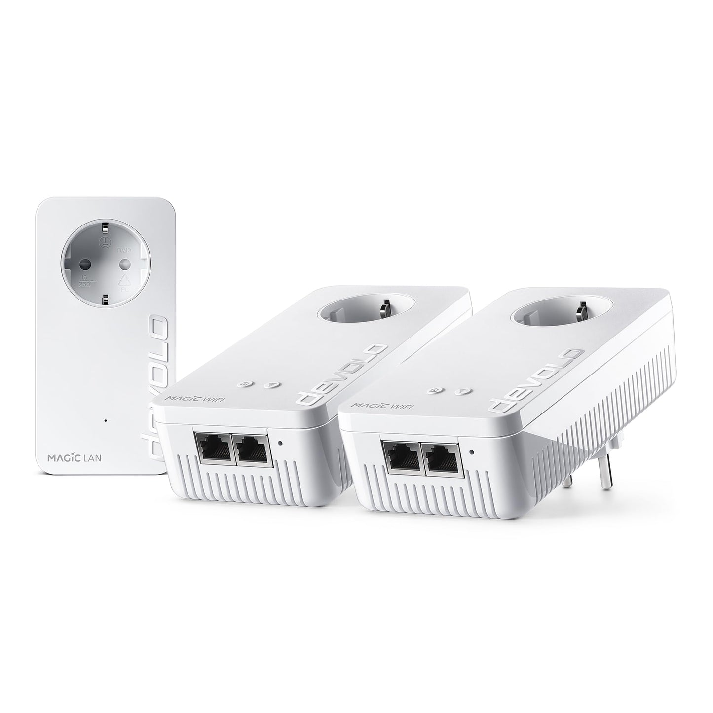 devolo Magic 2 WiFi next Multiroom Kit, WiFi powerline adapter, up to 2,400 Mbit/s, mesh WiFi socket, 2x Gigabit LAN, access point, dLAN 2.0, white - 8635