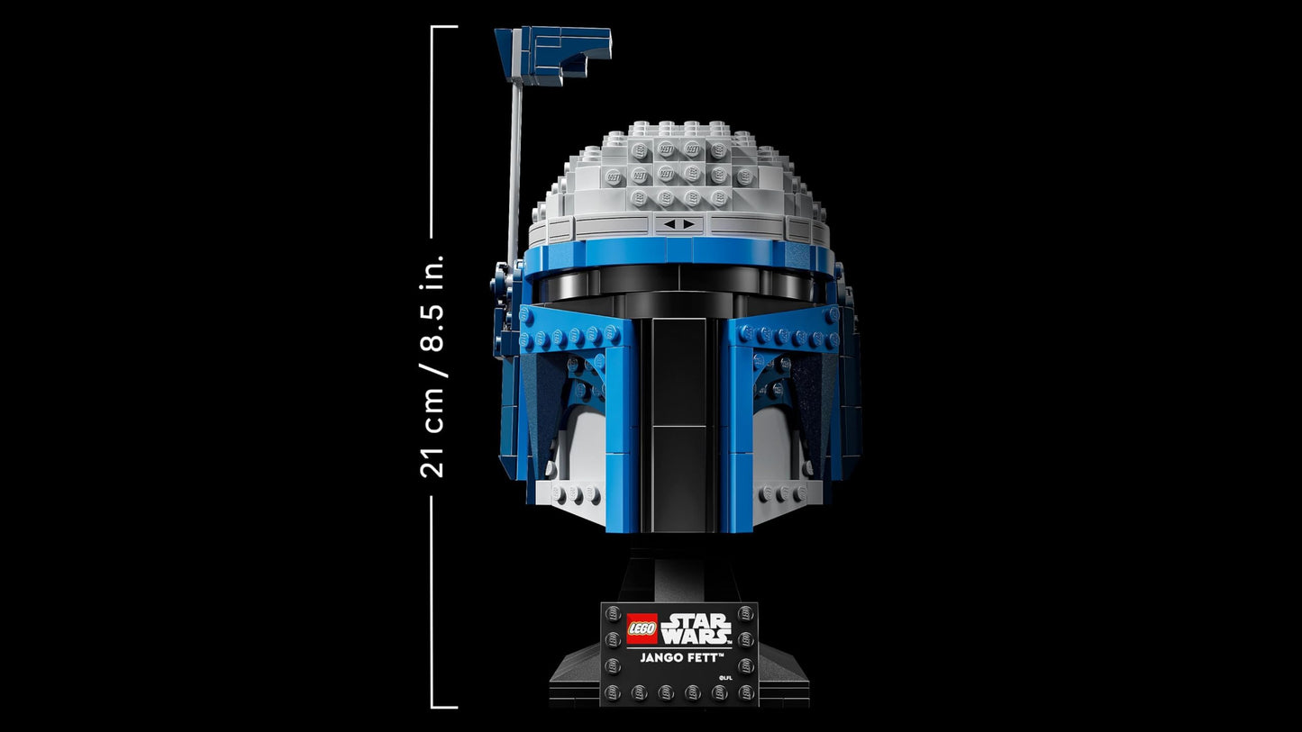 LEGO Star Wars 75408 Jango Fett Helmet - Mandalorian building set for adults - model with stand, nameplate and adjustable antenna - gift for fans of Attack of the Clones