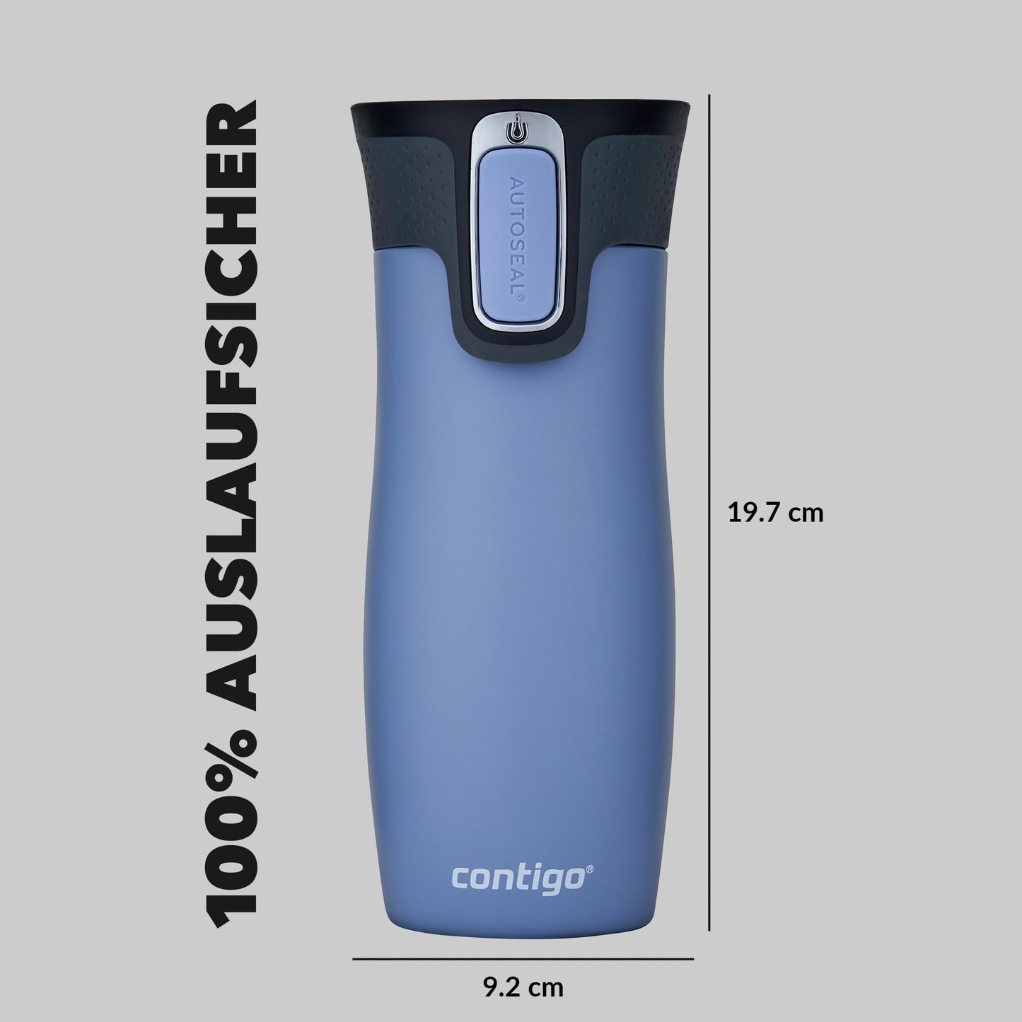 Contigo unisex adult West Loop Autoseal thermal mug, stainless steel insulated mug, coffee mug to go, BPA free, leak-proof travel mug with easy-clean lid, keeps warm for up to 5 hours, 470 ml, Earl Grey - CONTIGEARLGREY