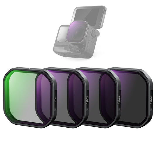 NEEWER Pack of 4 ND Polarizing Filter Compatible with Insta360 Ace Pro 2, PL/ND16/ND32/ND64 Gray Filter Kit, Not compatible updated version of the newly designed round octagonal lens protector, FL90 - 10105315