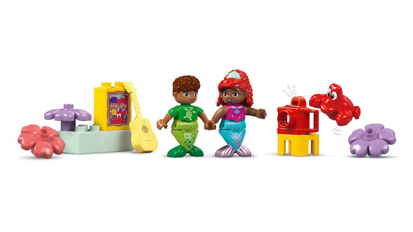 LEGO DUPLO Disney Ariel's Magical Underwater Palace - Castle Toy from The Little Mermaid for Girls & Boys from 2 Years - Educational Toy for Children with 3 Figures - Gift - 10435