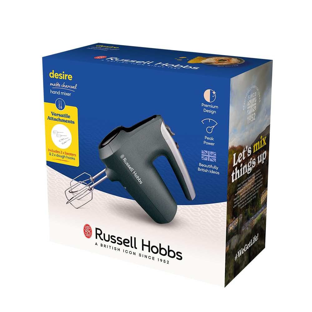 Russell Hobbs Hand Mixer, 5 Speeds, 350 Watts, Anthracite - 27151