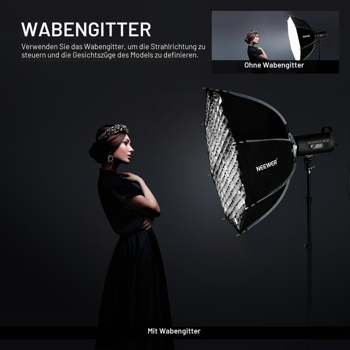 NEEWER 35"/90 cm Octagonal Softbox, Quick Change Bowens Mount, NS35P