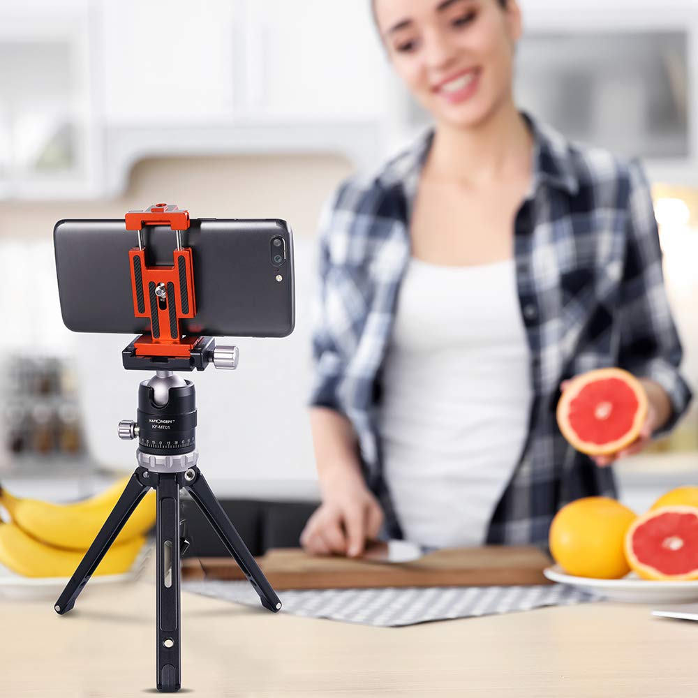 K&F Concept CA02 Aluminum Multi Quick Release Plate, 2 in 1 Professional Camera Quick Release Plate, for Tripod, Camera, Cell Phone, Orange