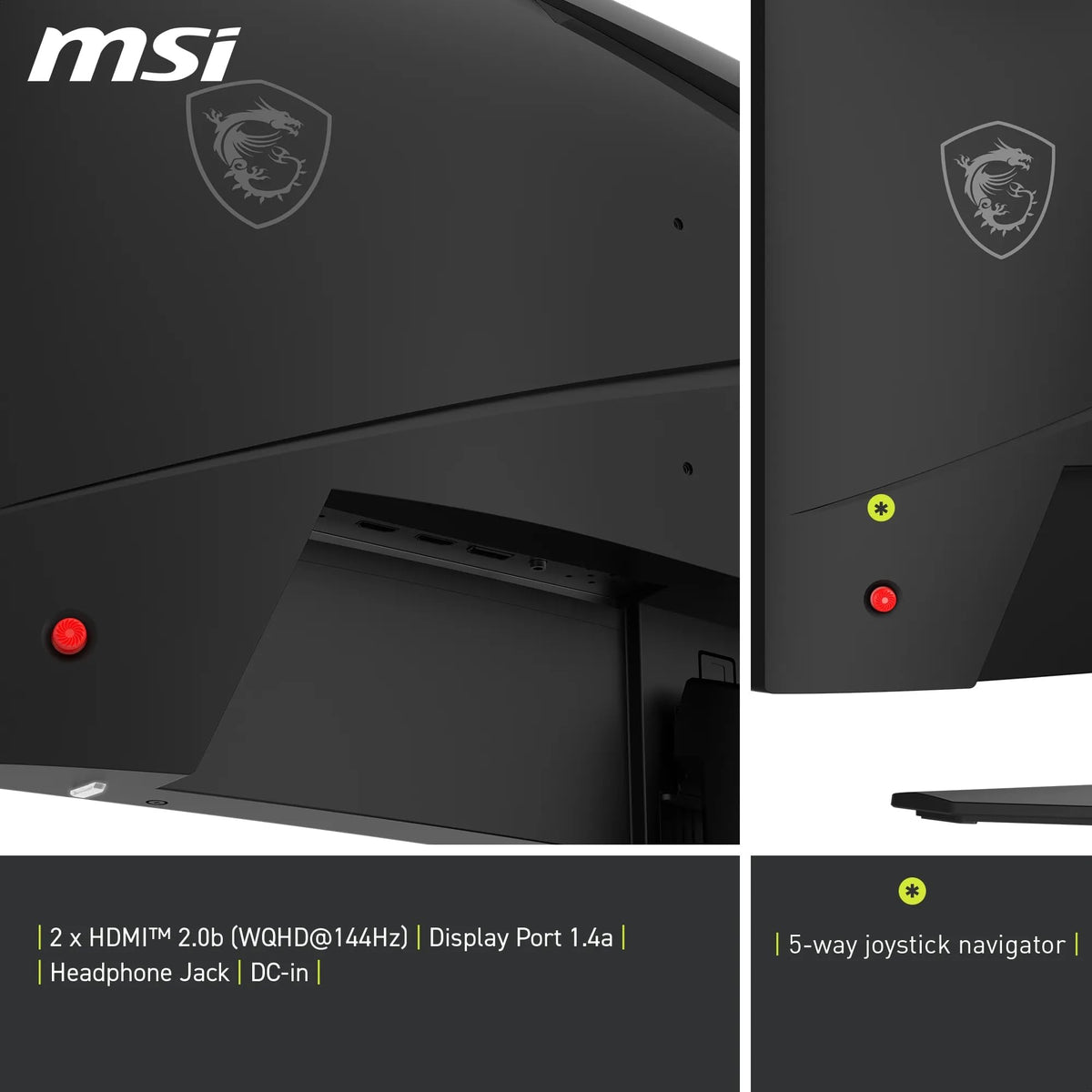 MSI MAG 275CQF E18 Monitor de gaming WQHD de 27 inch cu 1500R, 2560 x 1440 Rapid VA, 180 Hz, 0,5 ms, compatibil HDR, Eye Care, HDMI 2.0b, DP 1.4a, fără ramă, ajustabil pe înclinare, suport VESA, negru - 4711377289573