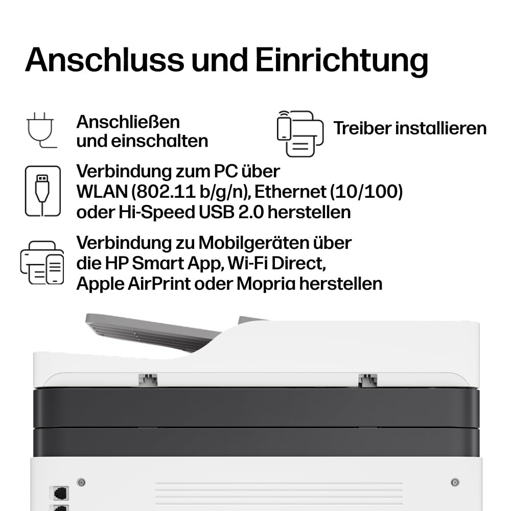 HP Color Laser MFP 179fwg multifunction color laser printer, print, copy, scan, fax, automatic document feeder, Wi-Fi, Ethernet, USB, Smart App - 6HU09A