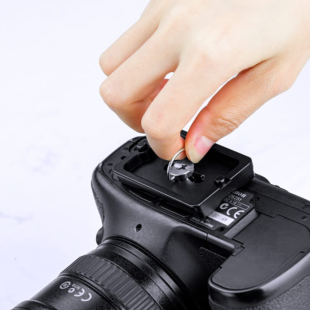 K&F CONCEPT camera quick release plate, 2 pack aluminum quick release plate with 1/4'' thread, Arca-Swiss quick release system for most tripod, tripod head, DSR/DSRL camera - KF31.031