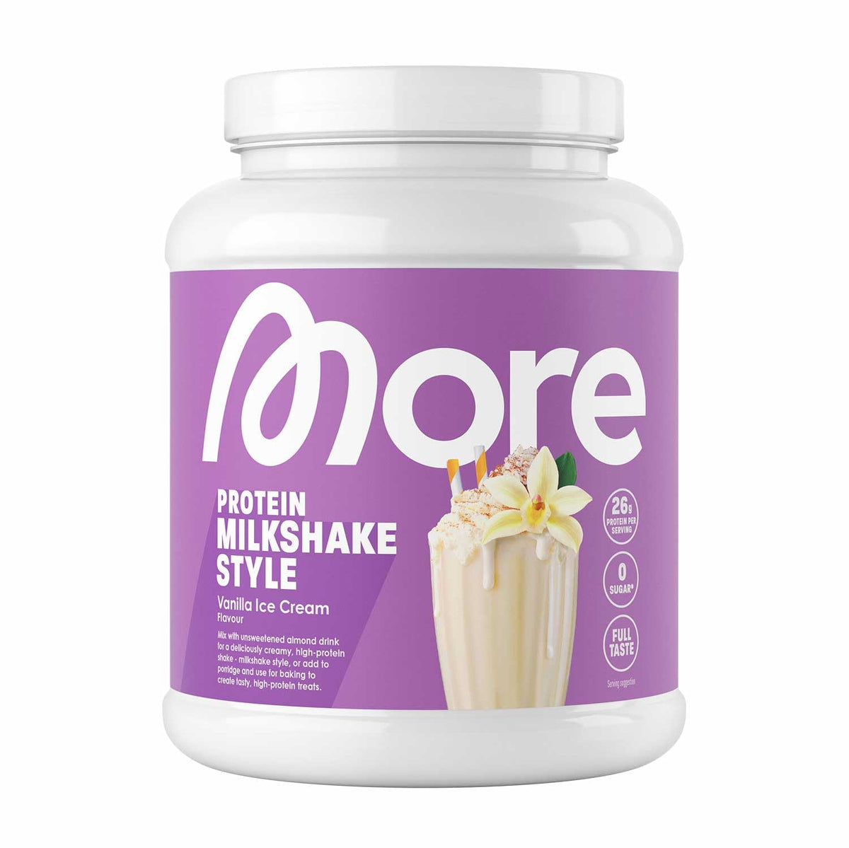 MORE Protein Milkshake, înghețată de vanilie, 600 g - XMO10051
