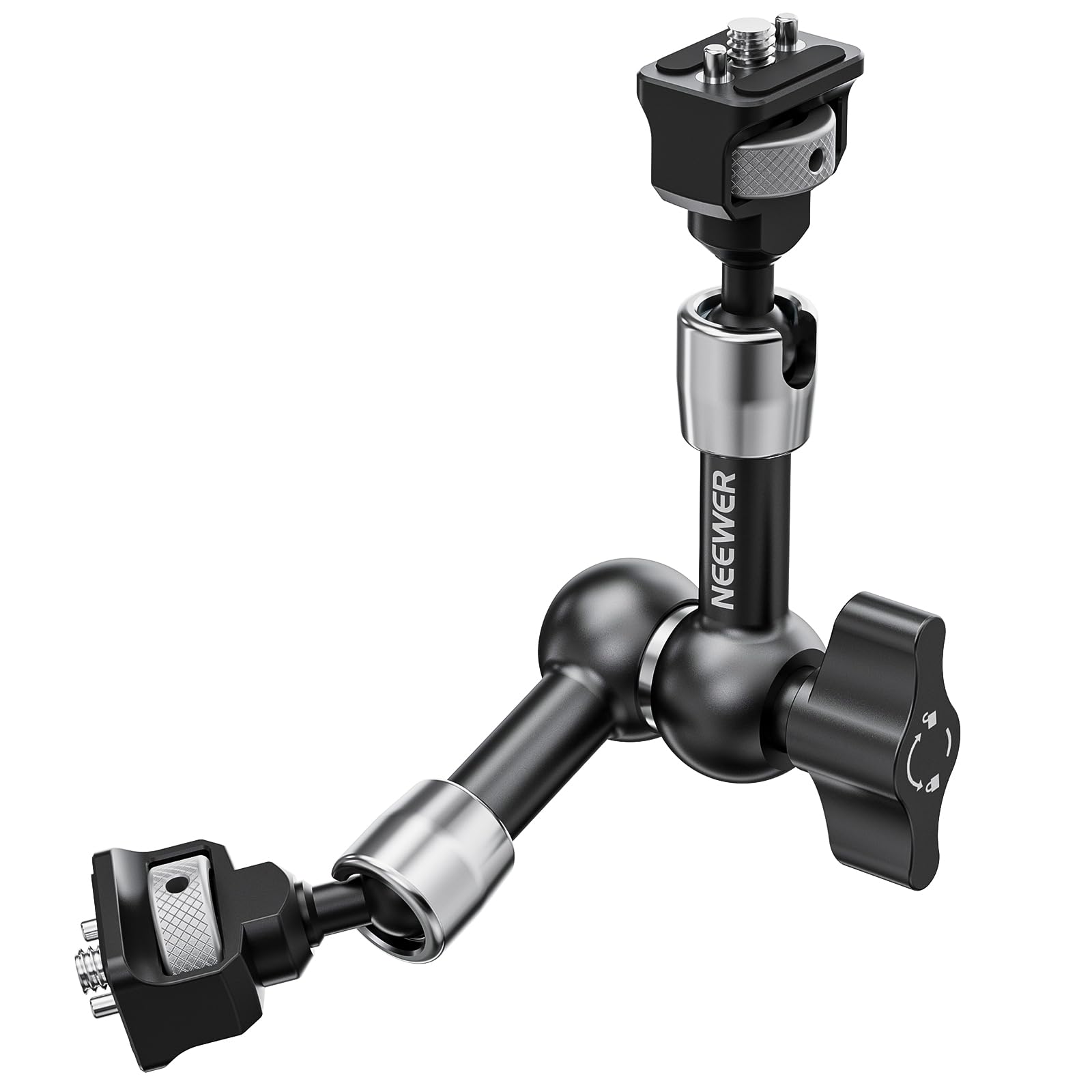 NEEWER 7" joint magic arm, 360° ball heads positioning pins for camera monitor mount with 1/4" screws for DSLR action camera monitor video light compatible with SmallRig Cage Rig ST07