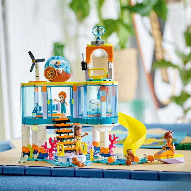 LEGO 41736 Friends Sea Rescue Center Vet Toy for Kids with Otter, Seahorse and Turtle Animal Figures, Animal Care Toy, Girls and Boys Ages 7+