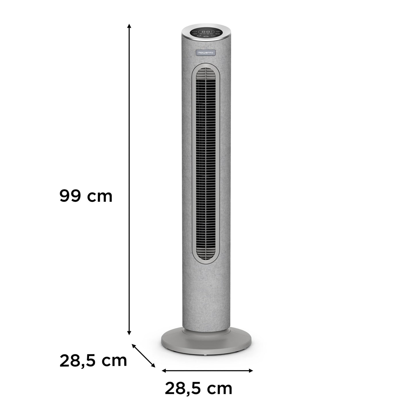 Rowenta Eole Home Tower Fan, Only 40 dB(A) at Lowest Speed, Energy Saving, 7 Speeds/3 Modes, Timer, Remote Control, Gray, VU6980F0