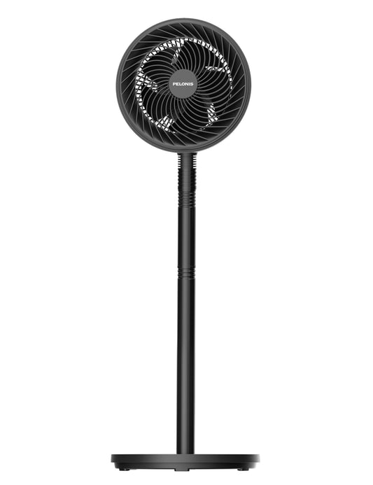 Pelonis 4-way height-adjustable column fan, ultra quiet oscillating fan with 90° swivel range and 3 speeds for bedroom, office, home, black - PE-FG18-22LAPH-DE