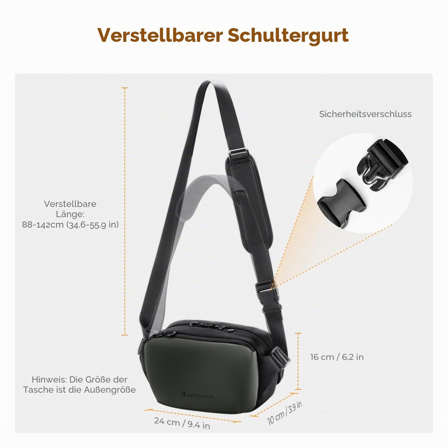 K&F CONCEPT Camera Bag Small, Camera Bag, Small Photo Bag for DSLR/SLR/Accessories, Simple Fashion Shoulder Bag - KF13.188V1