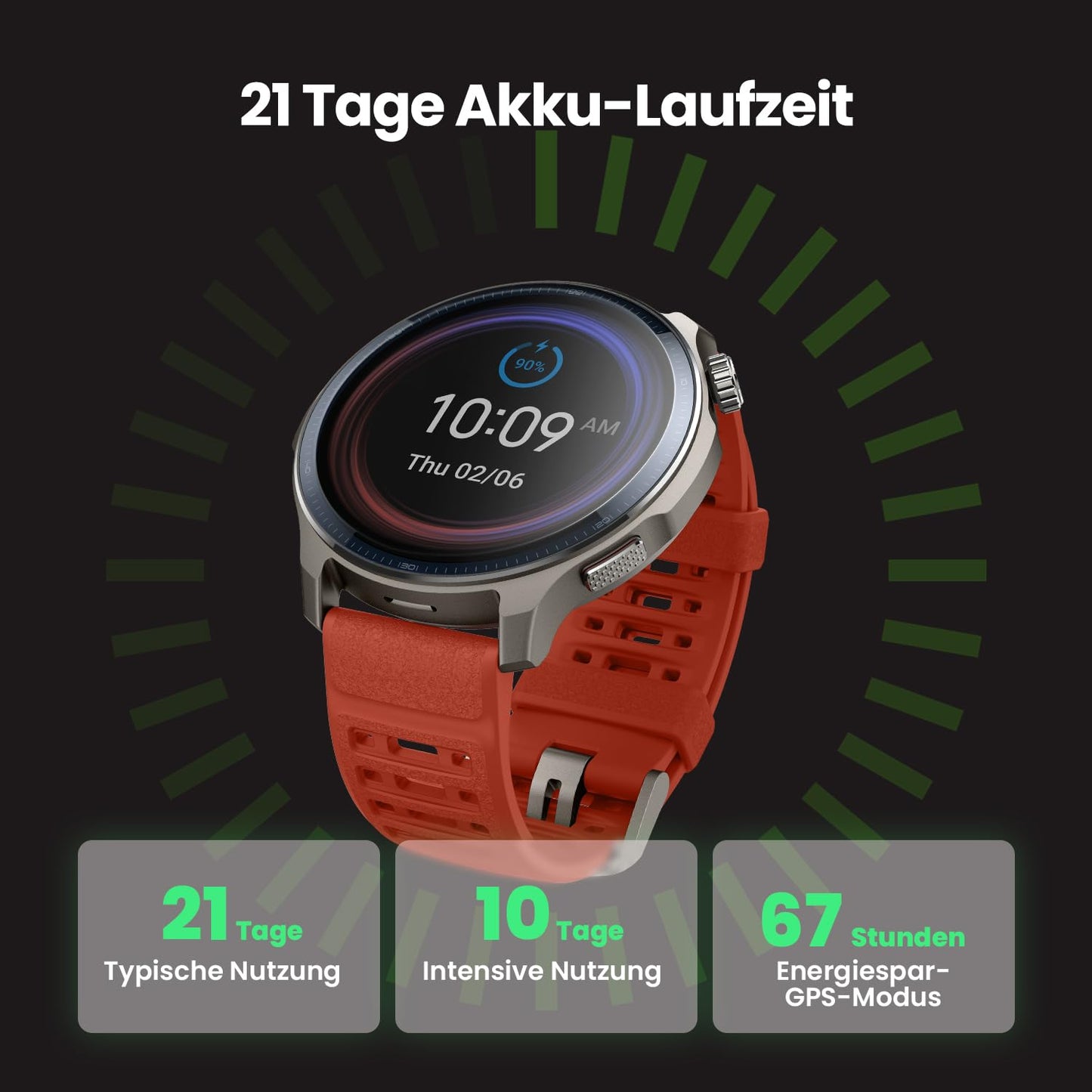 Amazfit Balance 2 Smartwatch 47mm 1.5'' AMOLED Sapphire Glass, offline maps, dual-band GPS, 21 days battery life, 170+ sports modes, HYROX & golf mode, heart rate & sleep tracking for Android & iPhone