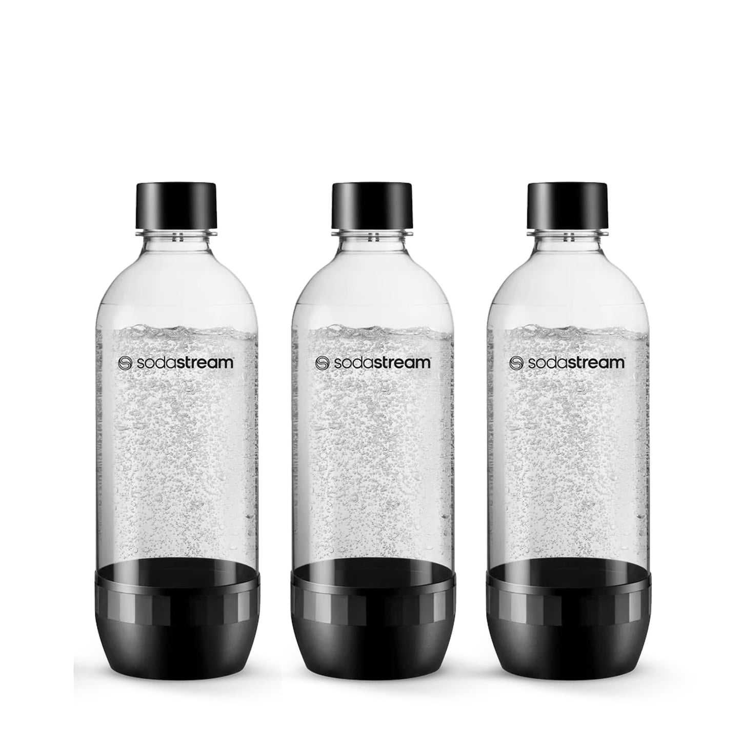 Sodastream 1L Tritan Plastic Bottle - Compatible with TERRA, ENSO, GAIA, ART Sparkling Water Maker, BPA Free Water Bottle, Dishwasher Safe Sparkling Bottle, Color: Black, Pack of 3 - 2260525