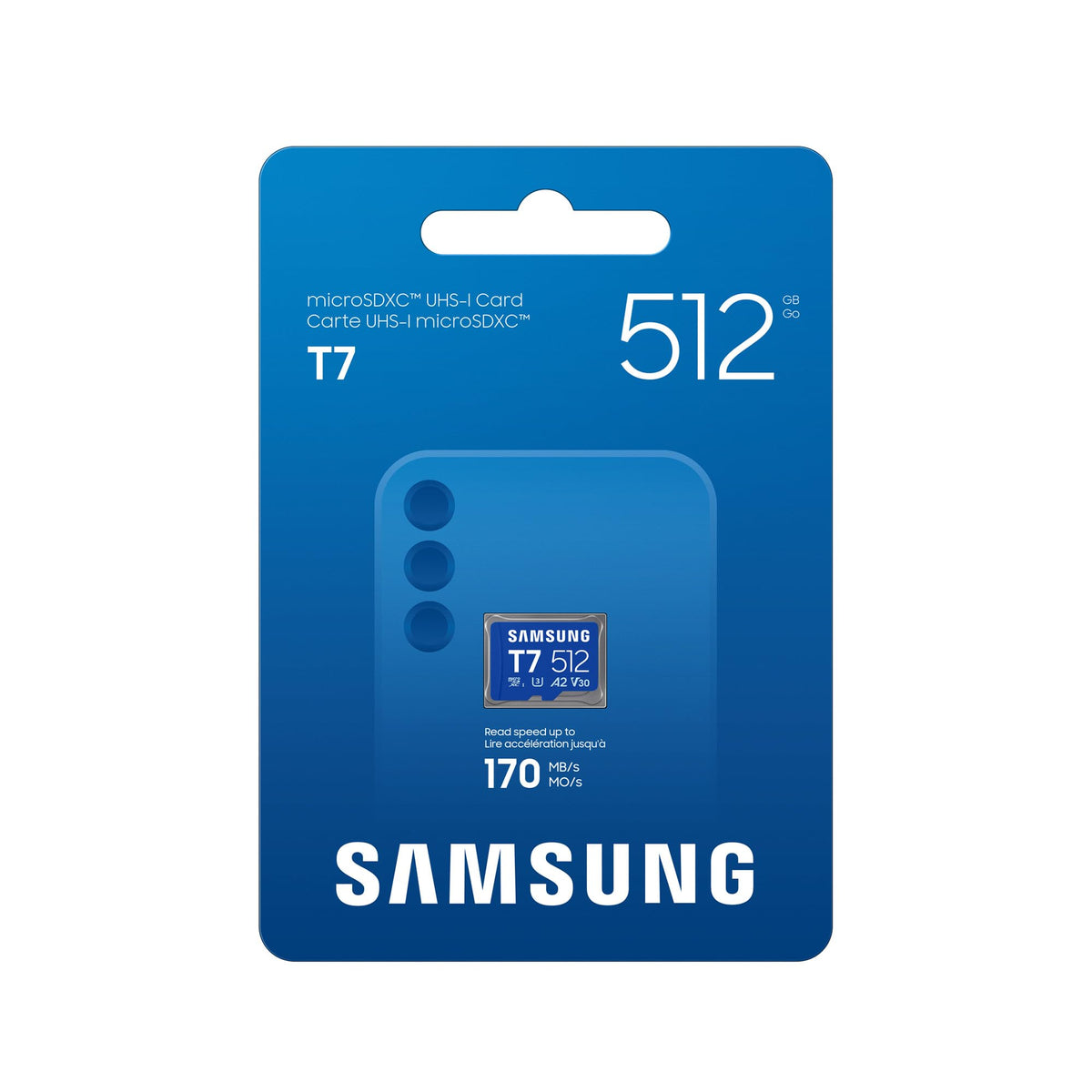 Samsung T7 microSD Card, 512 GB, Memory Card for Mobile Games on Smartphones, Tablets, and Handheld Consoles, UHS-I U3, Full HD & 4K UHD, 170 MB/s Read, MB-MB512T/WW