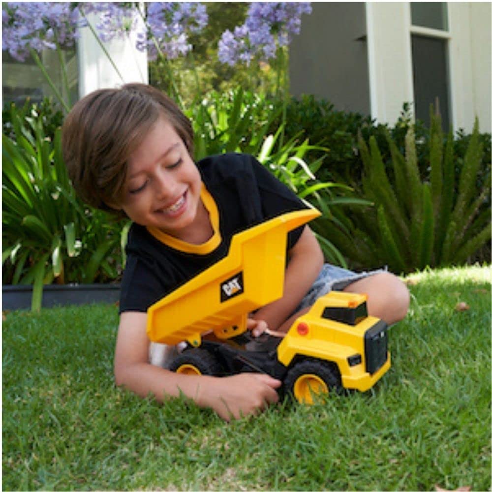 Caterpillar by Funrise 82266 Caterpillar Dump Truck, CAT Power Haulers Dump Truck Construction Vehicle, Yellow, Black