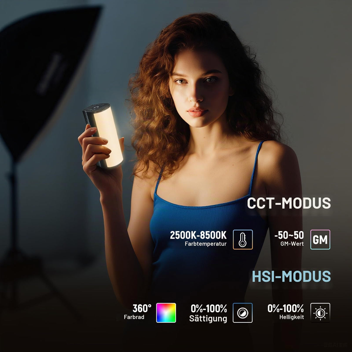 NEEWER Magnetic Hand Light Stick with Table Tripod, 17 Scenes, APP Control 360° Full RGB Mini LED Video Hand Light Stick, 2500K-8500K Dimmable CRI97 for Photography Vlog TikTok, 2550mAh Battery, TL97C